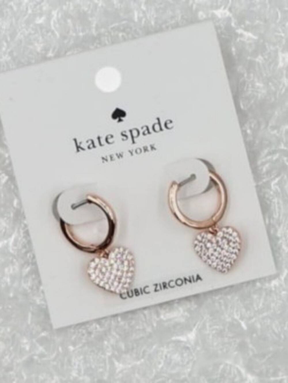 Kate Spade New York Yours Truly Pave Heart Drop Earrings